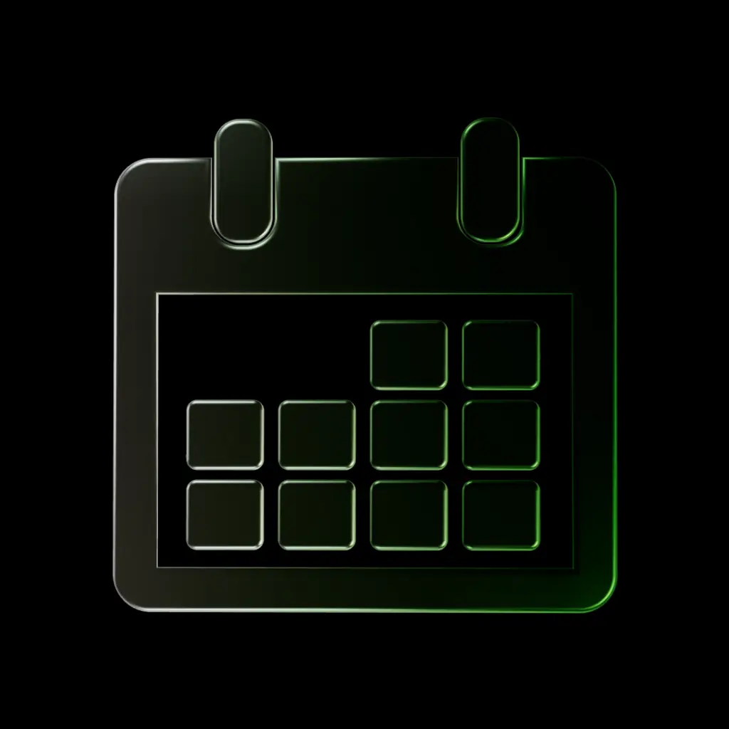 Kalender-Icon als Symbol für die Ernte an 365 Tagen im Jahr